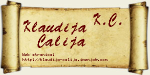 Klaudija Čalija vizit kartica